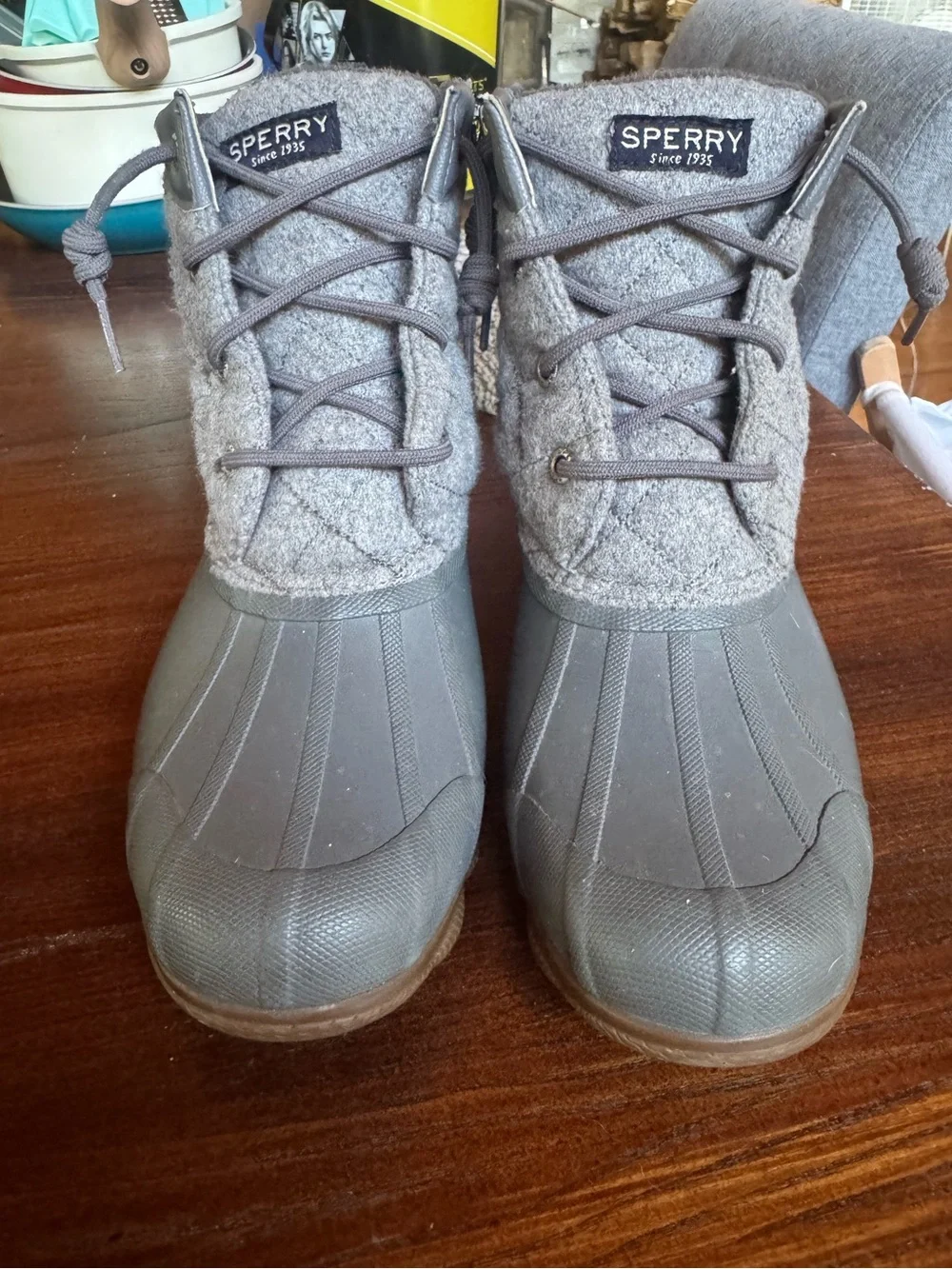 Sperry Ladies Waterproof Gray Winter Boots 8